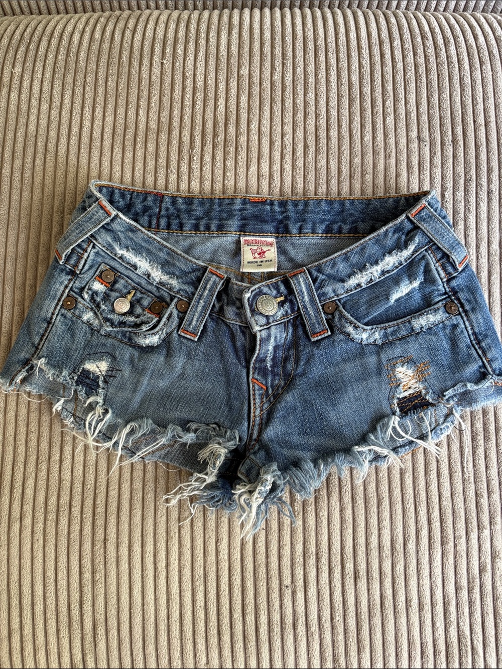 Y2K True Religion Joey Cut-Off low rise shorts